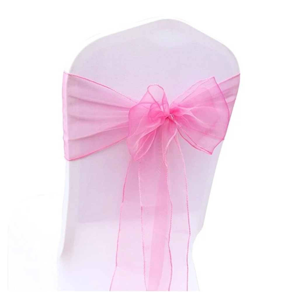 24/Pink Sheer Chair Bow